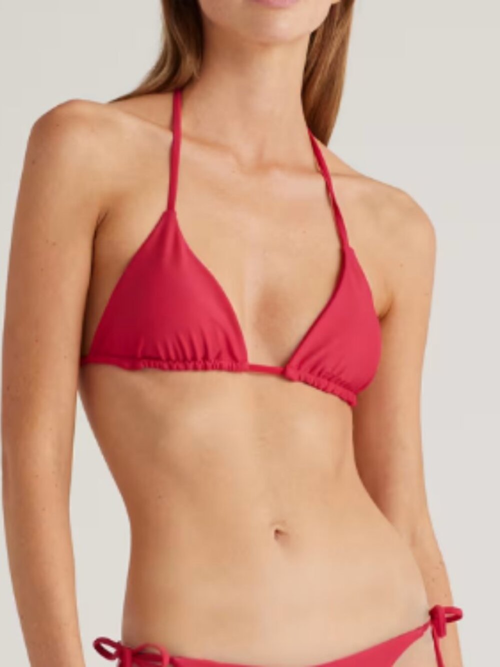 Quince Italian Scoop Neck Bikini Top Berry M NWT